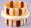 LG112 60s cream/tortoise/applejuice stripe lucite bangle